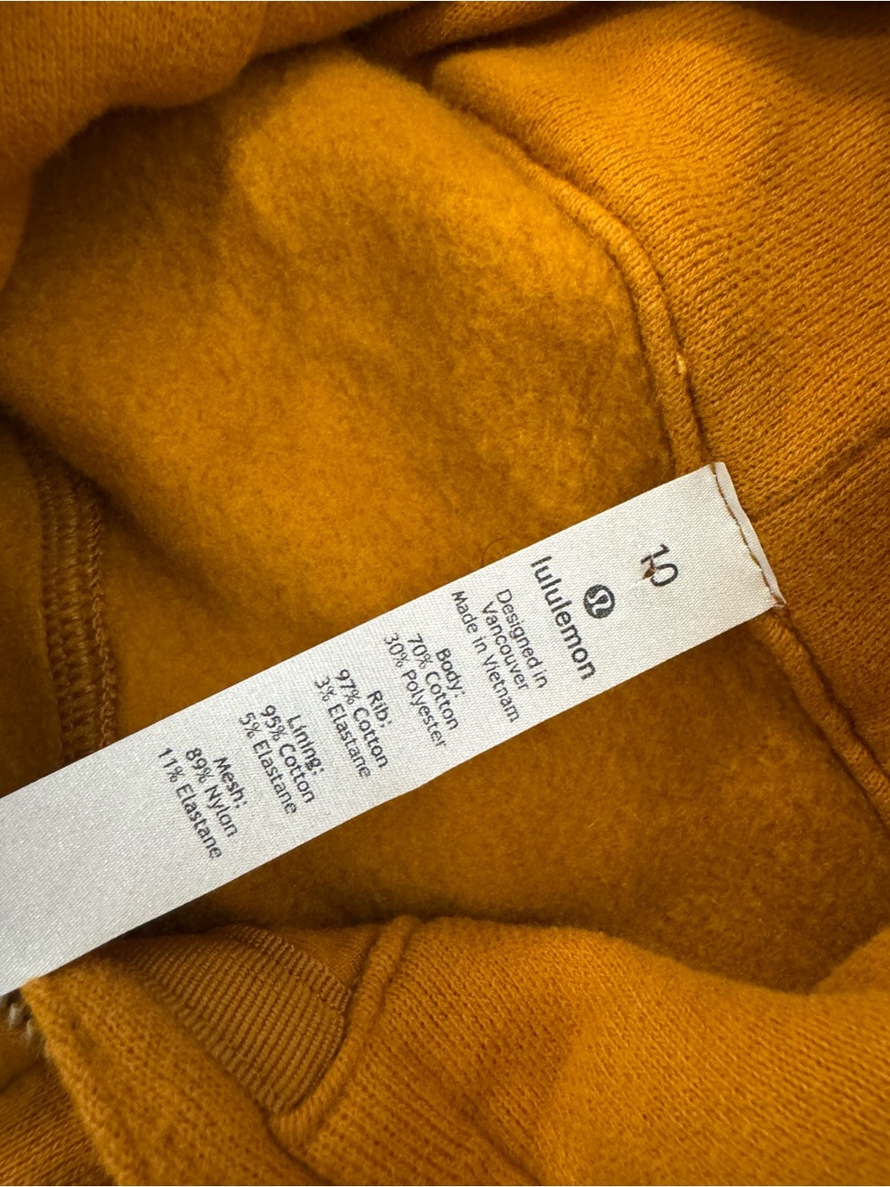 Lululemon Scuba Hoodie Lunar New Year Fools Gold Full Zip Jacket Size 10 - Picture 8 of 8